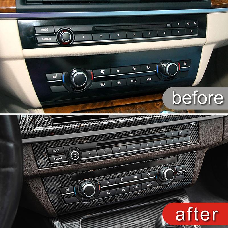 Carbon Fiber Color Center Console CD Frame Decoration Cover Trim For BMW 5 Series F10 2011-2017 Car Styling Interior Accessories