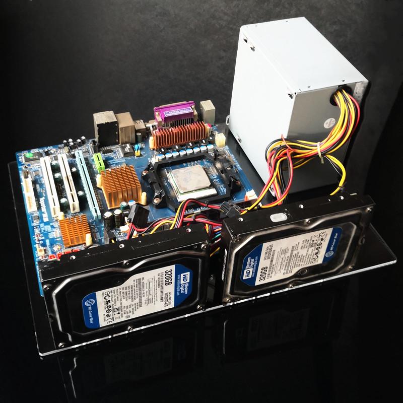 Transparent Acrylic Computer Case for DIY ITX/ATX/M-ATX Motherboard Modifications