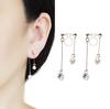 American style cubic white resin Miyabi Grace Women's earrings, non-pierced earrings, popular, painless, gold, earrings, double-sided, crystal,
