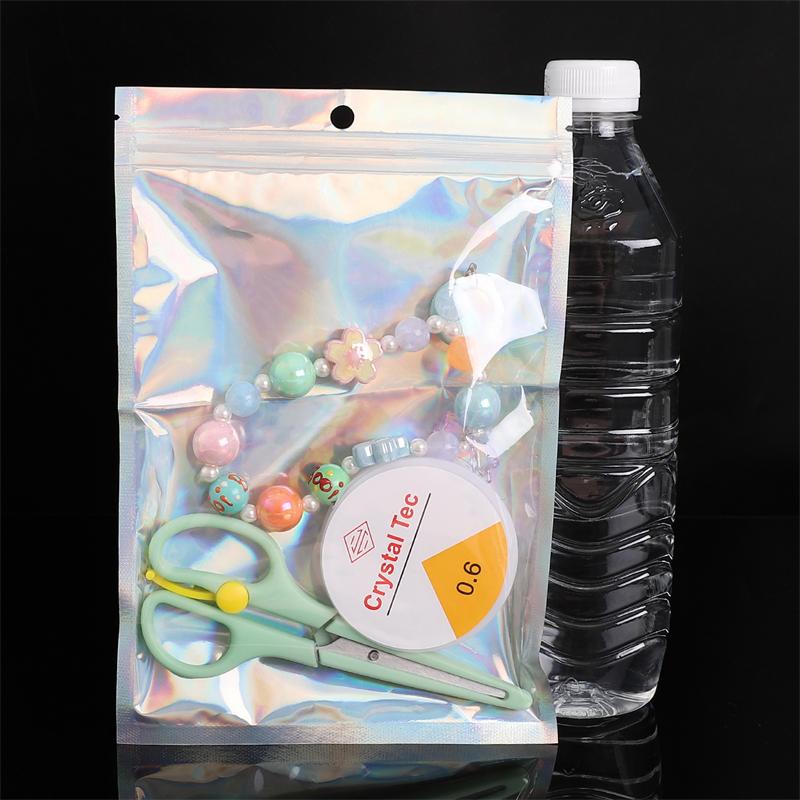 10/20 ks PET fóliových sáčků se zipem se používají pro domácí skladování šperků a řemesel