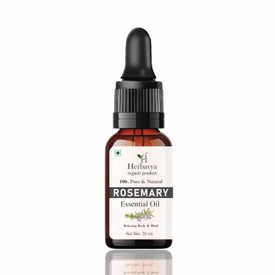 Rosemary Essential Oil 100% Pure & Natural - Hair Growth, Skin Care & Aromatherapy - Undiluted, Steam Distilled - For Diffuser, Scalp & DIY - 30ml