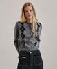 Artid Premium Cashmere Argyle Round Cardigan_Melange Grey