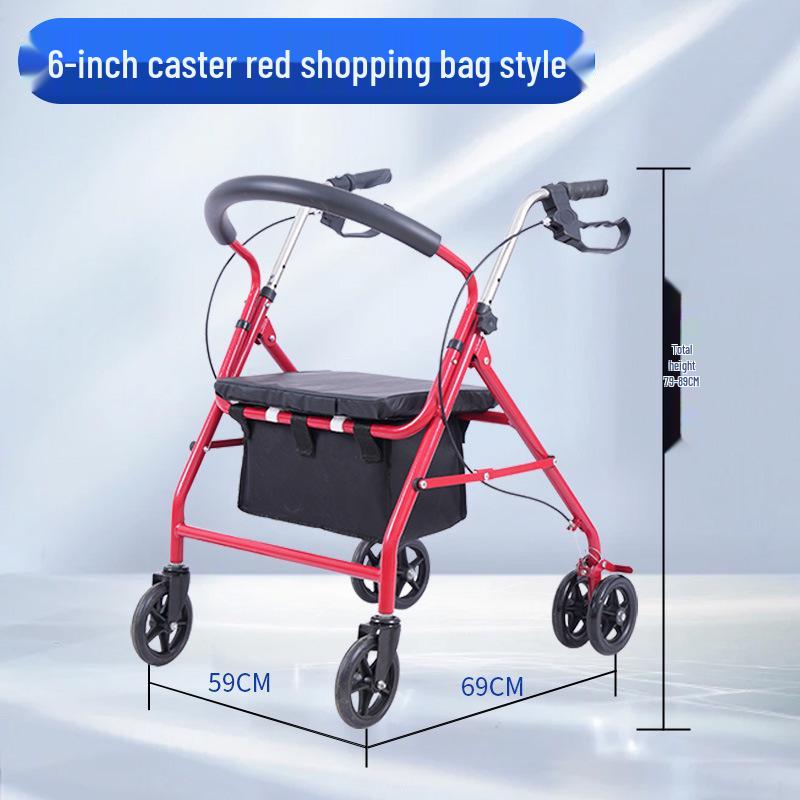 Korean Folding Walker with Wheels – Walking Aid and Shopping Cart