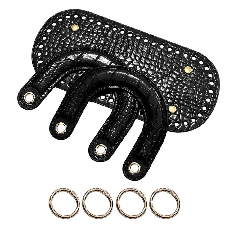 

Ergonomic Handbag Hardware Set Flexible PU Leather Shoulder Bag Accessory Bags Making For Comfortable Use чорний