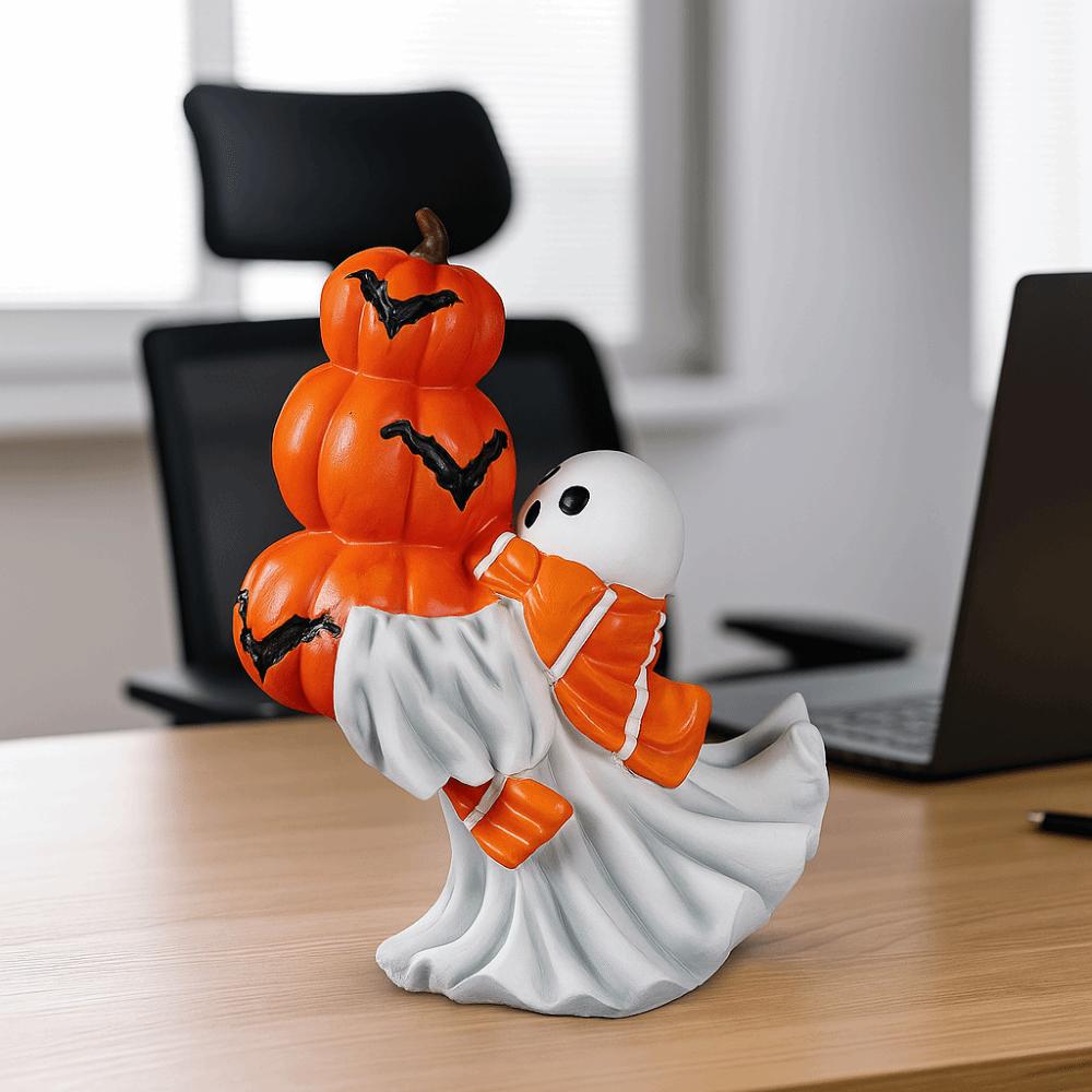 3D Sculpture Ghost Sculpture Cartoon Halloween Figurine Funny Ghost Statue  Office