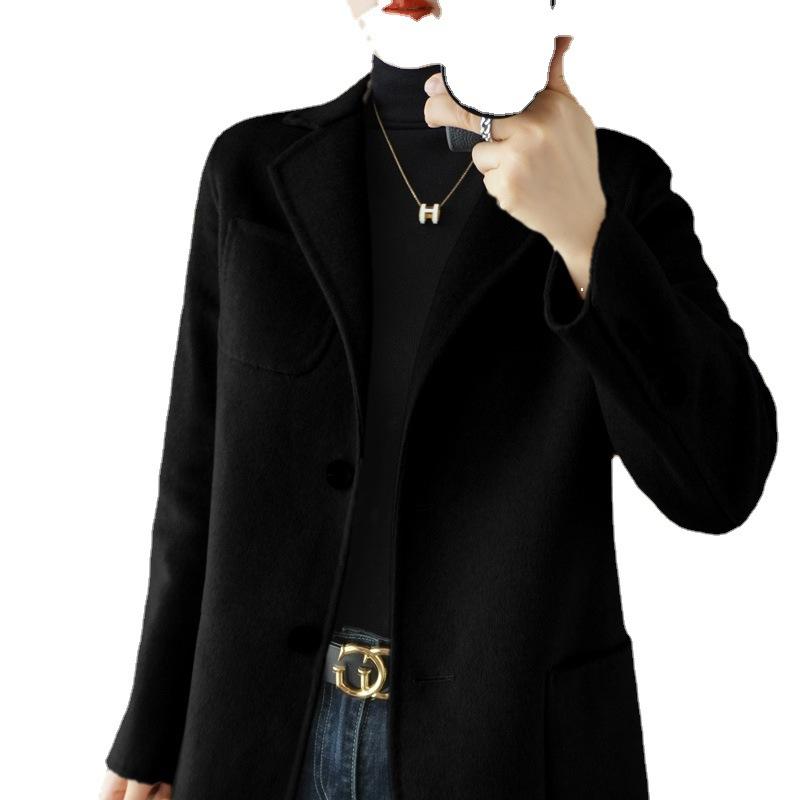Autumn and Winter Double Sided Cashmere Coat Women's Wool Loose Jacket Small Suit Wool Short Coat Top