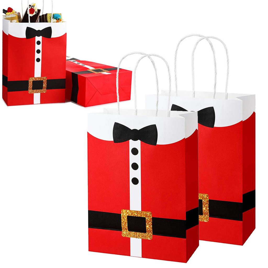 Christmas Themed Large Gift Bags Bulk 12 Pack Efficient Kraft Paper Parties Bags With Multiple Occasion Use For Celebration