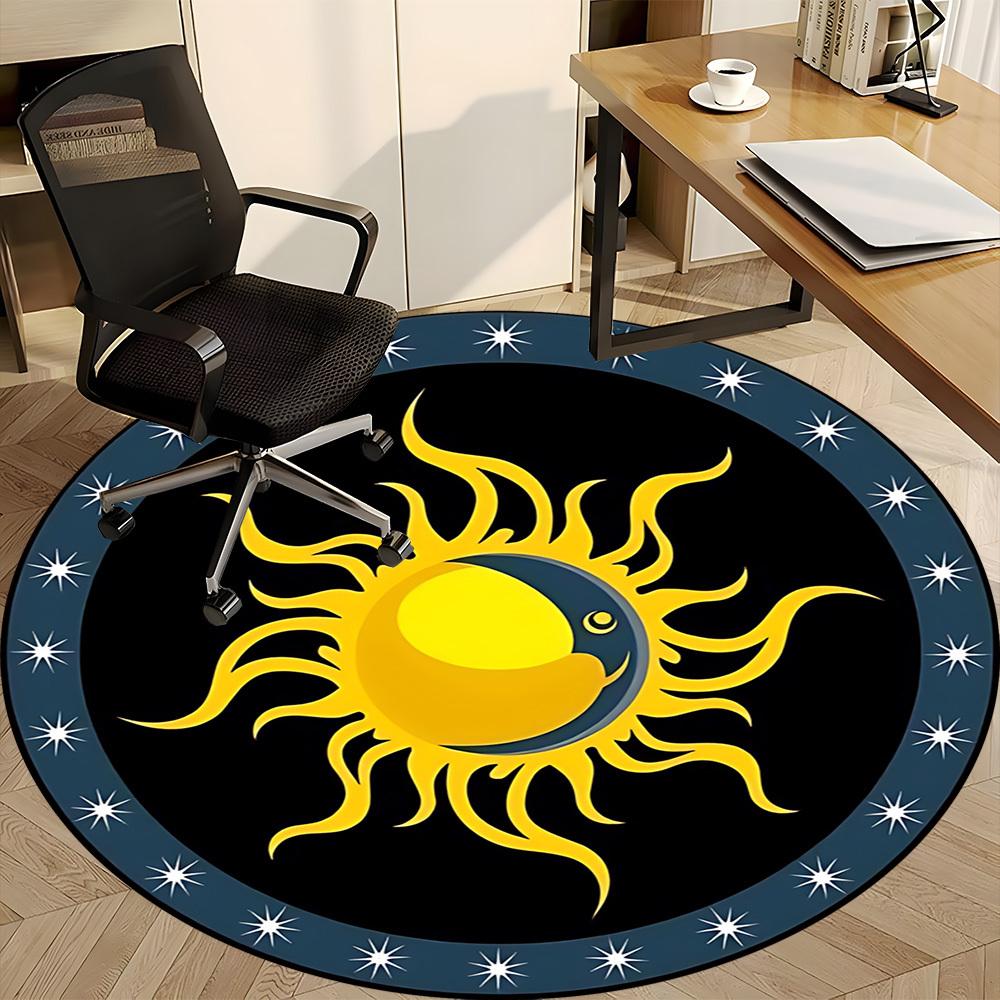 1pc Sun Moon Symbol Chair Carpet for Office, Soft and Durable Office Rug for Interior Decoration, Perfect for Office yy251227091