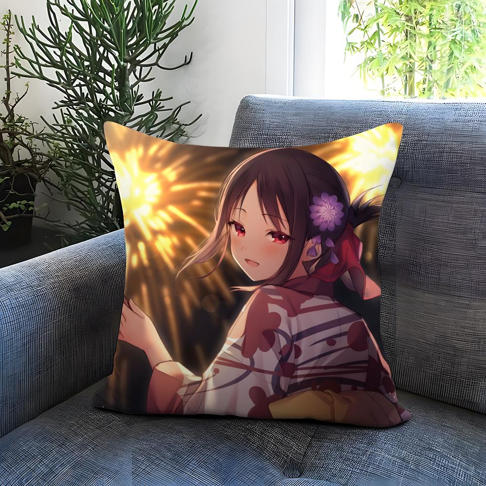 Kaguya-sama Love Is WarS Cushion Cover Comfortable Reversible Pillow Cover Ideal for Car Sofa Bedroom & Beyond