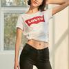 Levis Logo Print Round Neck T-Shirt Women Tops White 17369-0053