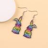 Creative Flower Easter Egg Earrings Acrylic Rabbit Bunny Pendant Earrings Cartoon Multicolor Easter Egg Dangle Earrings Party