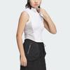Adidas Sleeveless Zip-Up T-Shirt Striped Quick-Dry Sports Casual Women Tops White JJ1593