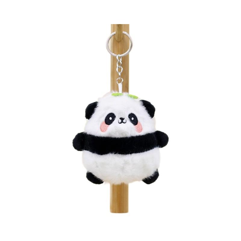 Cute Panda Plush Keychain Soft Stuffed Animal Doll Bag Charm Pendant Creative Gift Accessory