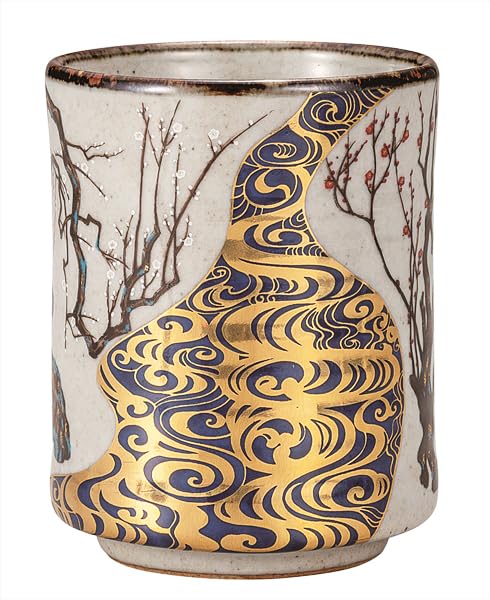 Kutani ware Iwataya large teacup with Korin plum design, K9-703