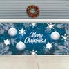 Blue Christmas Garage Door Banner - 398.78x180.34cm Polyester Cover with Festive Design Perfect for Home Outdoor Holiday Decor