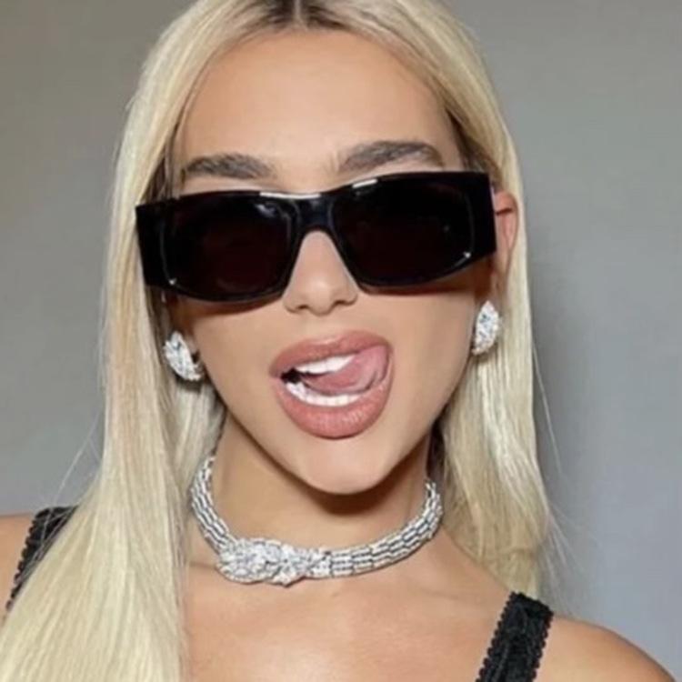 Square sunglasses new European and American fashion ins Internet celebrity personalized sunglasses concave sunglasses
