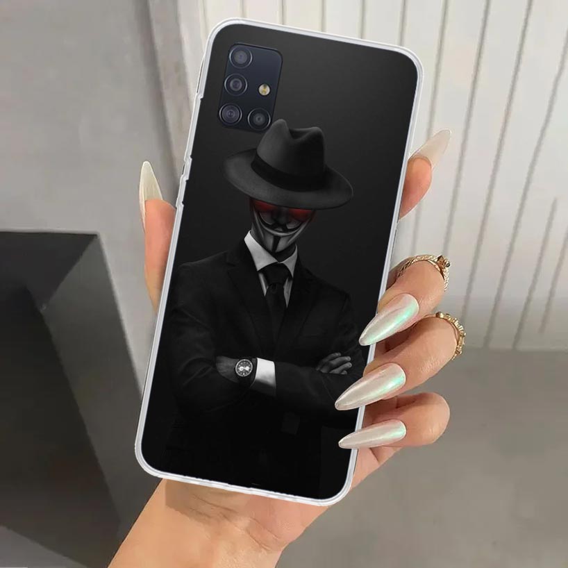 Man Suit Shirt Tie Phone Case for Samsung Galaxy A52 A32 A22 A12 A02S A50S A30S A10S Note 20 Ultra 10 Plus S10 A31 A20 A71 A72 G