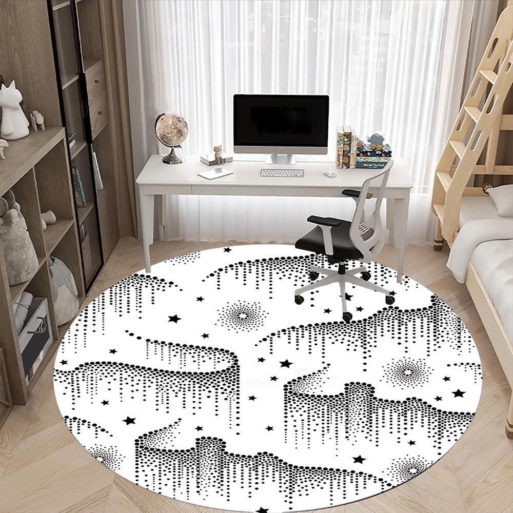 1pc Galaxy Dots Office Round Area Rug, Indoor Mat Suitable For Office, Under Office Chairs Bedroom Living Room Home Decor, Room Deco