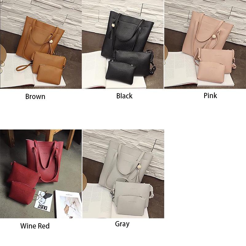 Elegant 3pcs Women Set Shoulder Bag Fashion Handbag Messenger Satchel Tote Purse Bag