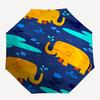 1pc Elephants, Pond Automatic Folding Umbrella - Compact 8-Rib Design, Durable Plastic & Iron, Lightweight for Outdoor Daily Use011