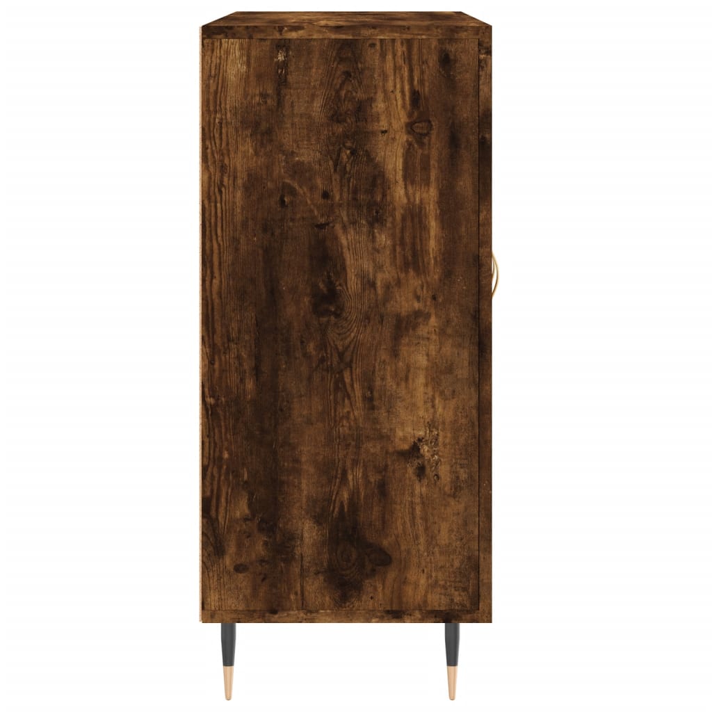 Sideboard Smoked Oak 90 X 34 X 80 Cm Wood Based Material