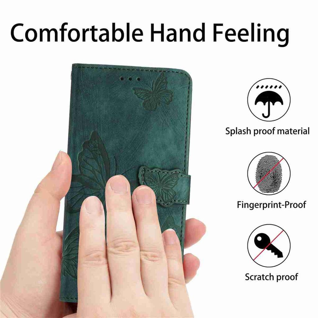 For Motorola Series.Moto E13 E20 G05 G54 Edge 40 Edge 50 Edge 60...Faux Leather Wallet Case with Butterfly Design,Card Slots & Shockproof Protection