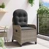 Reclining Chair with Cushion Gray 56 X 66 X 95 Cm Poly Rattan