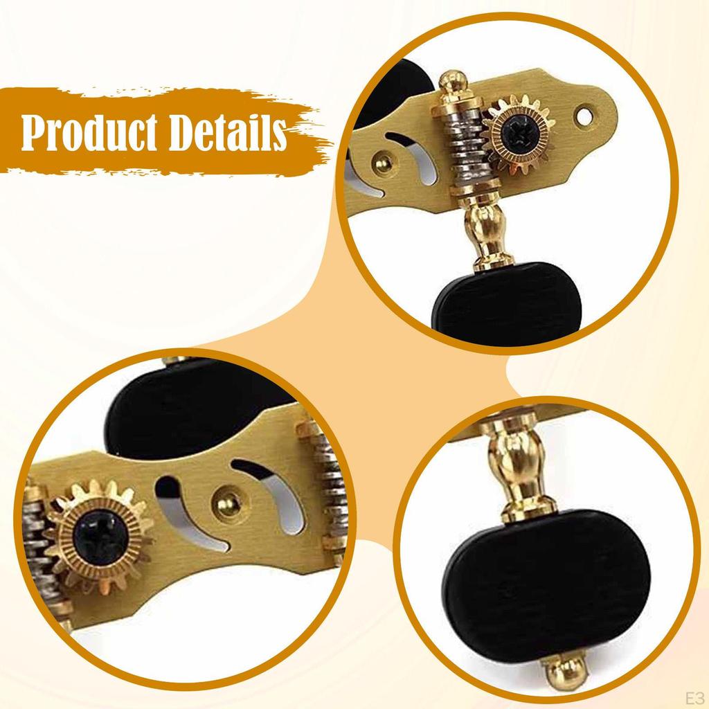 Pair Pegs for Classical Guitar Musical Instrument Accessories Professional with Screws Turner