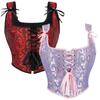 Corsé Bustier Jacquard Retro Europeo de Doble Tirante con Cordones