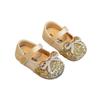Baby Girls Princess Shoes Round Toes Shiny Sequins Kids Flats Non-slip Soft Sole 2025 New Baby Walking Shoes Sweet Bows Trendy