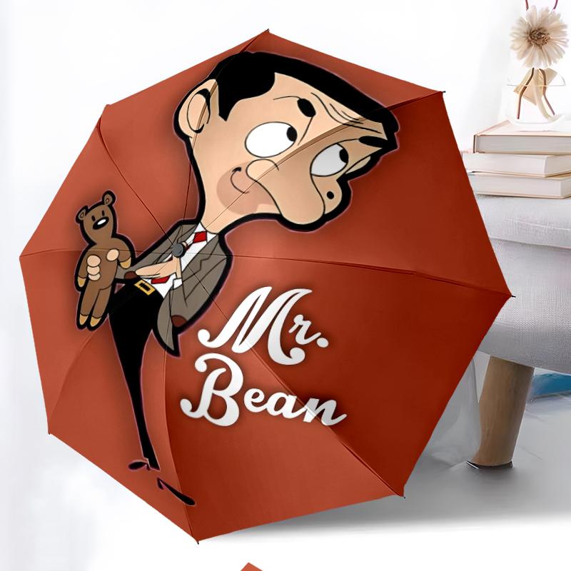 Mr Bean Fashionable Automatic Opening/Closing Folding Umbrella. Portable and Foldable, Ideal for Gift, Travel, and Daily Use.