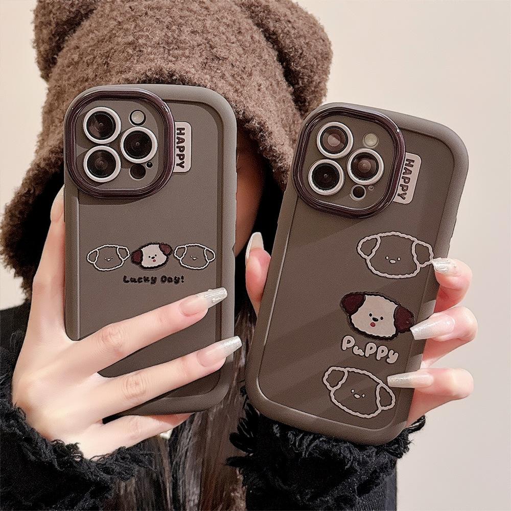 Niche Ins Puppy Graffiti for Apple 16 Mobile Phone Case for Iphone15 Silicone Case 11 for 14pro Max Cartoon