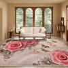 Modern Plant Pattern Large Living Room Rug Non-slip Flower Design Sofa Table Mat Soft Bedroom Decoration Aesthetic Rug Washable
