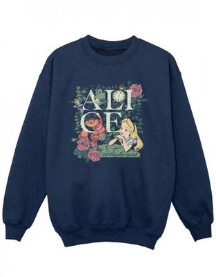 Mädchen-Sweatshirt mit Alice im Wunderland-Blütengarten