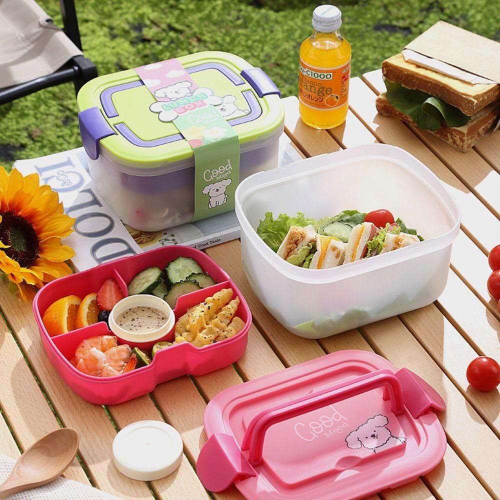 

Portable Bento Boxes Double Layer Lunch Box High-quality Lunch Container for Kids/Adults/Toddlers рожевий