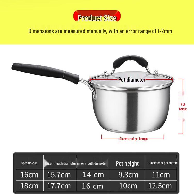 Dirien 16cm 201 Stainless Steel Multi-Purpose Milk Pot