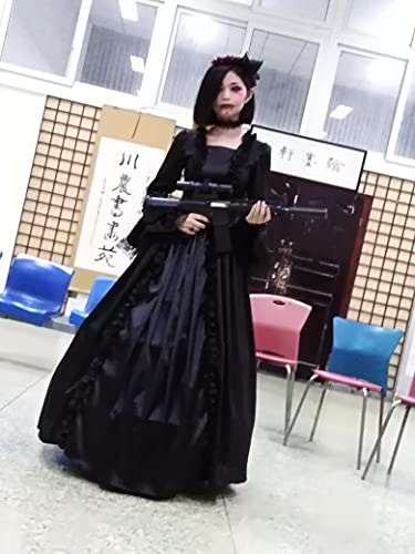 [Housaku Co., Ltd.] Gothic Lolita Lolita Long-Sleeved Long Dress One-Piece Dress for Concerts, Stage Performances, Recitals, Costumes, Authentic Cospl