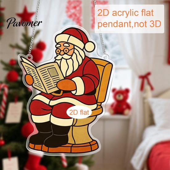 Easy to Hang Xmas Tree Ornaments Christmas Hanging Pendant with Chain, Lightweight Winter Wall Decor, Double-sided Indoor Festive Decorations Acrylic