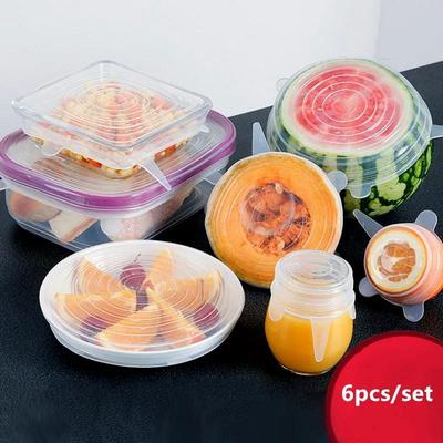 6 buc/set Folie Reutilizabilă din Silicon pentru Păstrarea Prospețimii Alimentelor Ustensile de Bucătărie Folie Silicon Alimentară Capac Sigilant Instrumente Extensibile