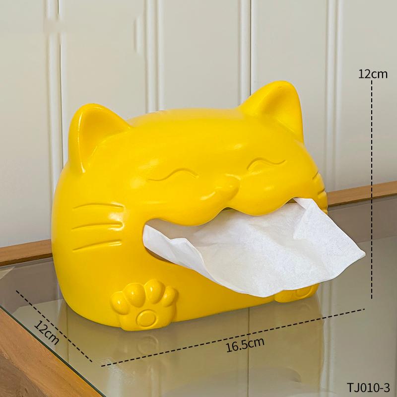 Caixa de Lenços Gato Rosto Sorridente Fofo Decoração de Mesa de Centro para Sala de Estar Caixa de Papel para Guardanapos Caixa de Lenços Doméstica