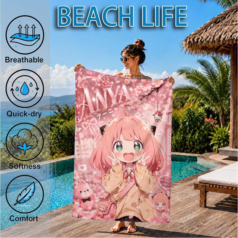 Fantasy Battle Anya Beach Towel, Microfiber Beach Towel, Perfect For Pool, Beach, Travel, Home Decor Beach Party Fan Gifts