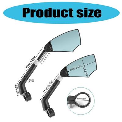 Long Handle Bicycles Mirroring Revolving Safety 360 Degree Rearview Mirroring for Various Bike