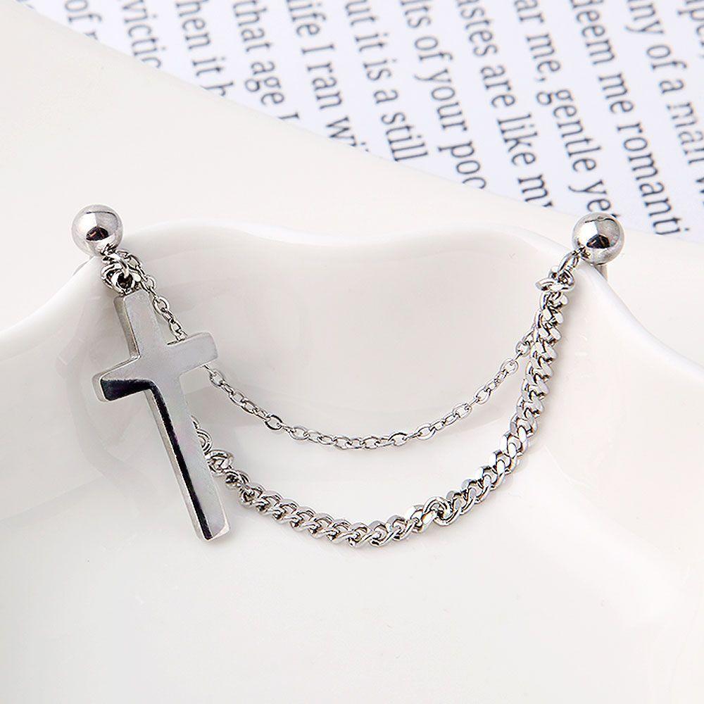 Surgical Piercing Double Chain Cross Piercing