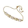 18K Gold-Plated Zircon Letter Pull-Out Bracelet: Elegant High-End Fashion Accessory