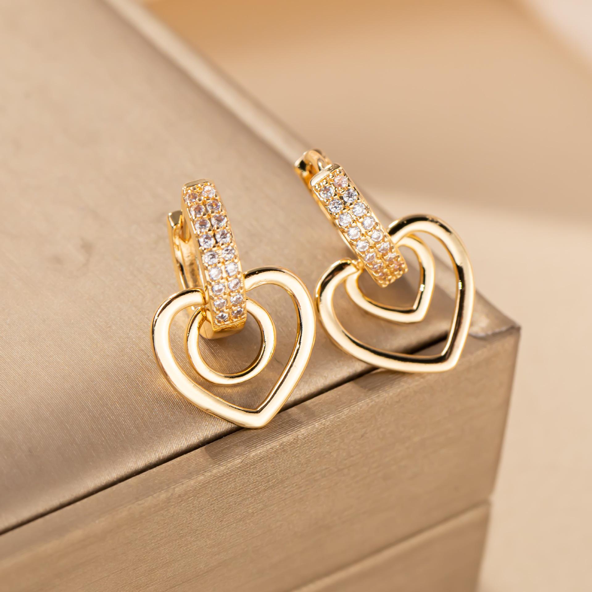 2024 Trendy Heart Stud Earrings: Elegant & Versatile for Women