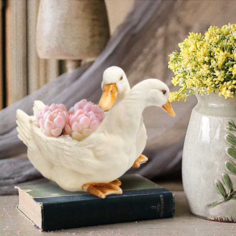 Funny Flower Pots Cute Plant Pot Key Storage Tray Decorative Duck Vases for Cactus Farmhouse Home Garden Indoor Outdoor