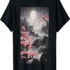 Japan Sakura Garden Mountains And Cherry Blossoms Woodblock T-Shirt(36)