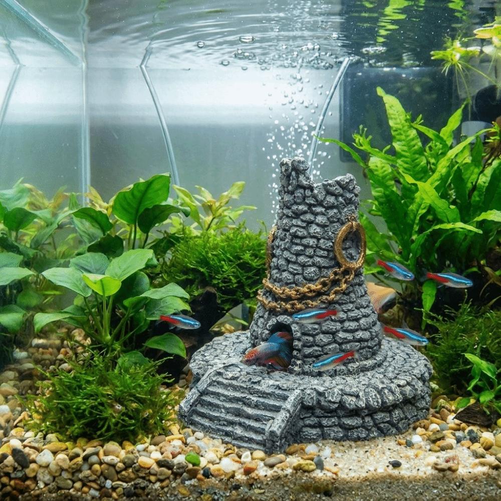 Creative Chimney Aquarium Bubbler Simulation Fish Shelter Hiding Spots Landscaping