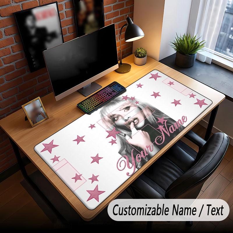 Custom Name Extended Mouse Pad,Sabrina Carpenter Gaming Desk Mat For Home Office Desktop Decor