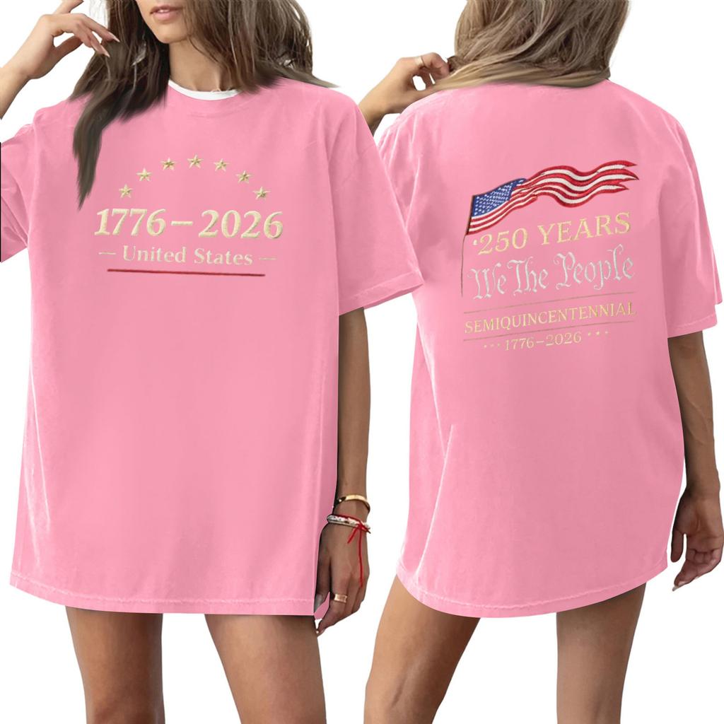 Women's Casual Printed Round Neck Pullover Short Sleeve Top
